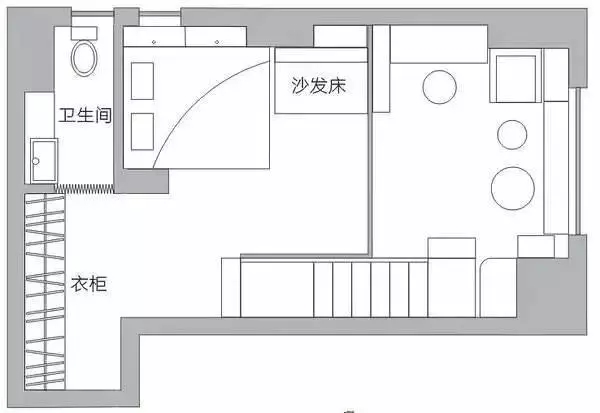 舊房改造后第二層室內(nèi)平面圖